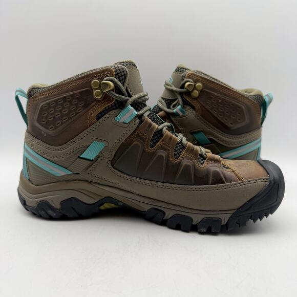 Keen Womens Targhee lll Mid Boot US 7 EU 37.5 Brown Blue Waterproof Leather NIB - Picture 5 of 14